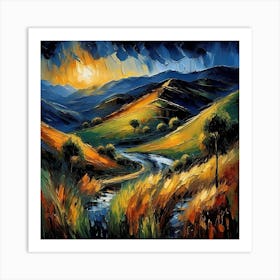 Sunset In The Mountains 1 Art Print