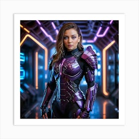 Girl In A Purple Suit Art Print