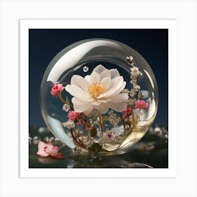 Flower In A Glass Ball Art Print