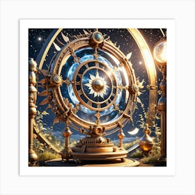 Clock In The Sky Art Print