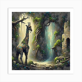 Giraffe In The Forest 1 Art Print