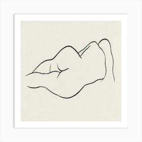 Woman Laying On Her Back Art Print