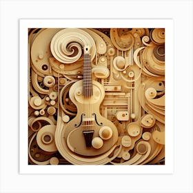 Paper Guitar Art Print