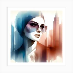 Illustration Of A Woman In Sunglasses Art Print