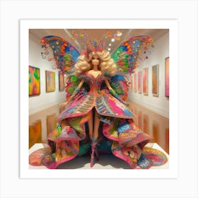 Butterfly Art Barbie 3 Art Print