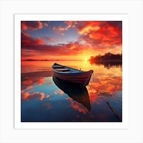 Sunset Boat 2 Art Print