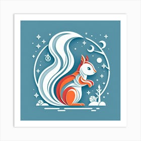 Minimalism, Squirrel 4 Art Print