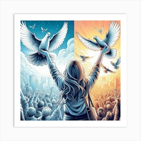 Doves Of Peace Art Print