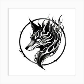 Wolf Head Tattoo 12 Art Print