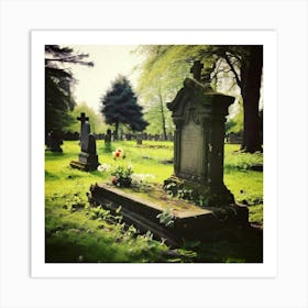 Remembrance Vintage Tomb Landmark Beautiful Plant Headstone Culture Old Architecture Rest (11) Art Print