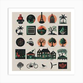 Collection Of Icons Art Print