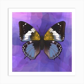 Mechanical Butterfly The Charaxes Smaragdalis F On A Purple Background Art Print