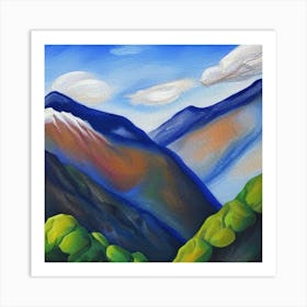 Mountains And Clouds Art Print