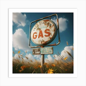 A Old Vintage Gas Station Sign 3 Art Print