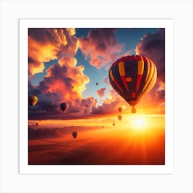 Hot Air Balloons In The Sky Art Print