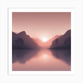 Sunset In The Mountains 3 Art Print