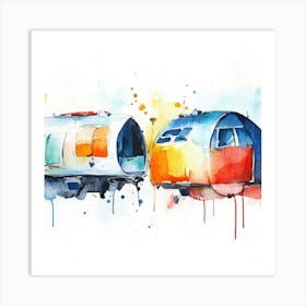 Two Airstream Trailers Art Print