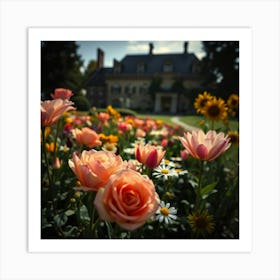 Tulips And Daisies Art Print