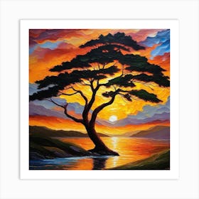 Sunset Tree 10 Art Print