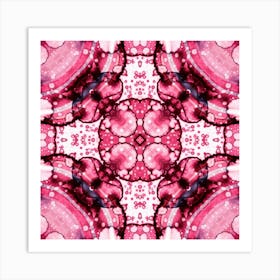 Pink Watercolor Flower Pattern Made Of Spots 5 Art Print