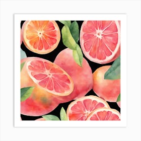 Watercolor Grapefruits 1 Art Print