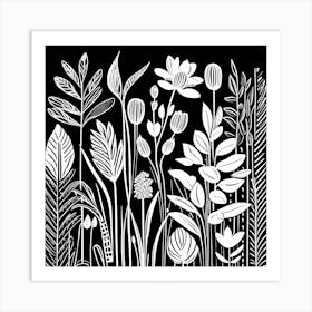 Lion cut inspired Black and white Garden plants & flowers art, Gardening art, Garden 204 Art Print