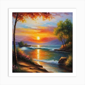 Sunset By The Sea 1 Art Print