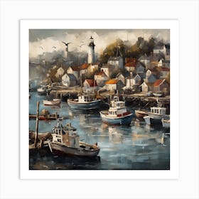 Harbor At Dusk Art Print