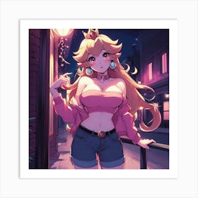 Peach night life Art Print