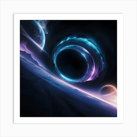 A Highly Detailed Cinematic Photograph Of A Swirling Worm Hole In Space 3 Art Print