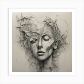 Abstract Portrait Of A Woman Art Print