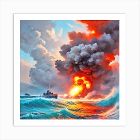 Explosion In The Ocean Art Print