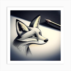 Fox Drawing 1 Art Print