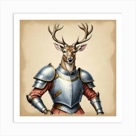 Deer In Armor 11 Art Print