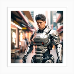 Futuristic Man In Futuristic Suit 47 Art Print