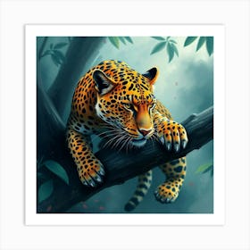 Leopard Wallpaper Art Print