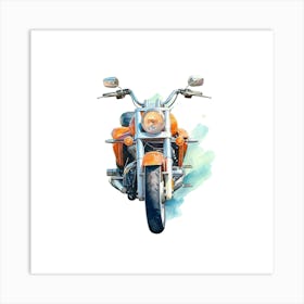 Orange Motorcycle Art Print