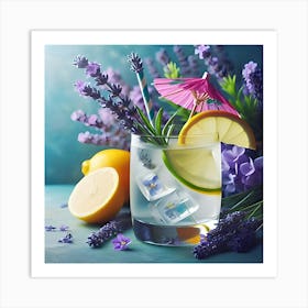 Lemonade With Lavender Art Print