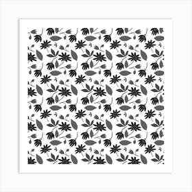 Black Flowers Art Print