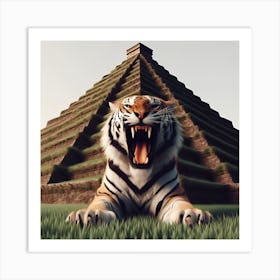 Tiger with Pyramid Art Print