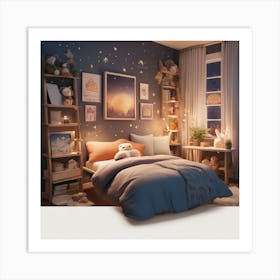 Bedroom With Stars Art Print