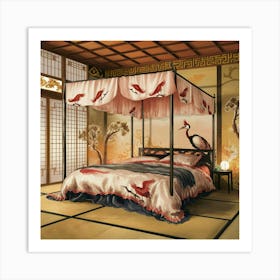 A Stunning Illustrated Painting Depicting A Bedroo Ggxj2wy9sdgdjkq6ssot5a Kqc Dxdkrqwe59vhq2q3aa Art Print