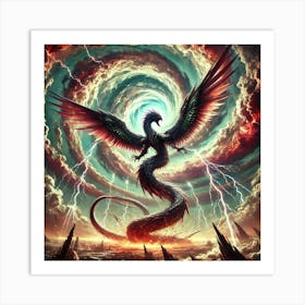 A Sci Fi Depiction Of Tempestus, The Sky Leviathan 1 Art Print