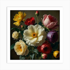 Peonies In A Vase 2 Art Print