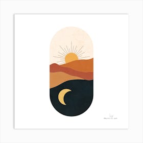 Sunset In The Mountains.A fine artistic print that decorates the place. Art Print