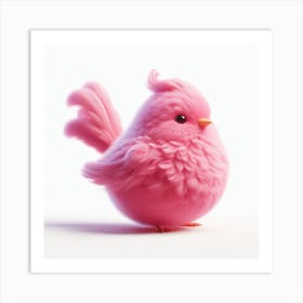 Fluffy pink bird 3 Art Print