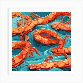 Prawns In The Water Art Print