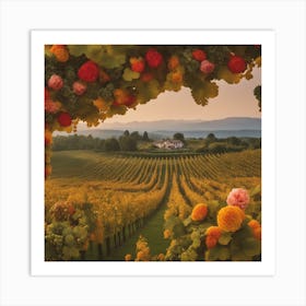 Vineyards At Sunset Art Print