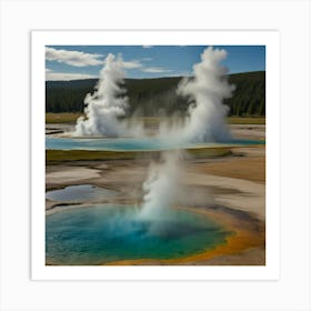 Yellowstone Geyser Art Print