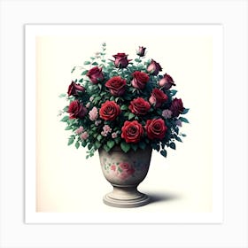 Roses In A Vase 2 Art Print